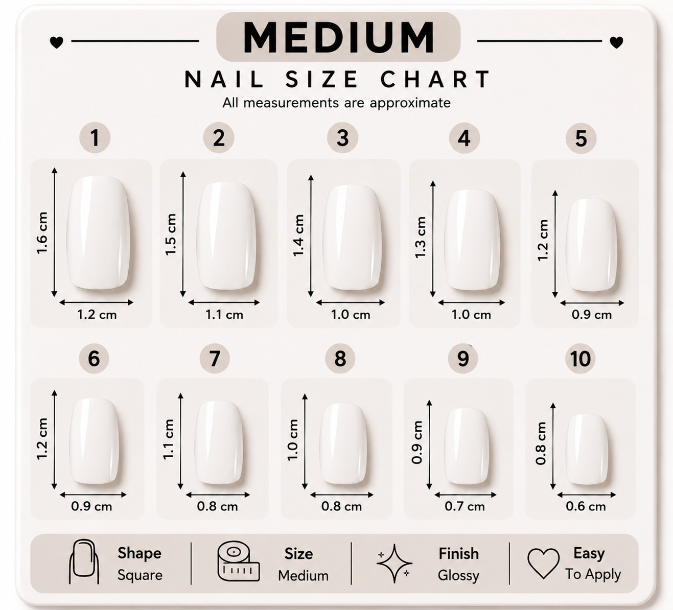 Warm Nude Kawaii Cartoon Press-On Nails – Glossy Square False Nails – Medium