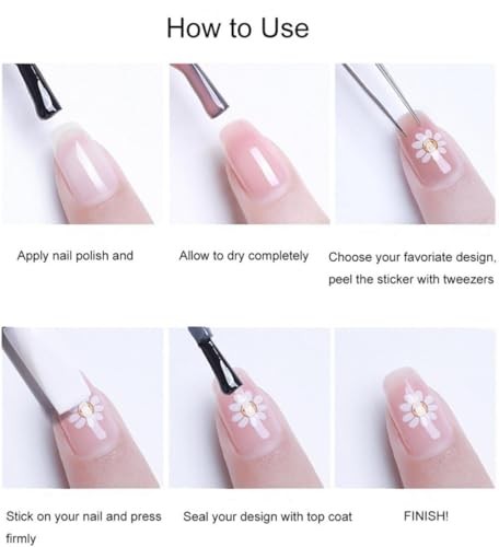 Heart Nail Sticker Decals Star Moon Nail Art Stickers with Diamond Color02