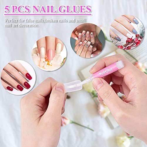 Clear Acrylic Nail Tips, 500PCS French Nail Tips Clear Fake Nails Half Cover