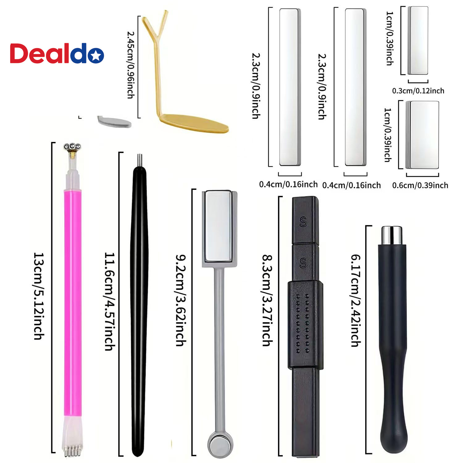 11PCS Cat Eye Nail Magnet Tool Set – Double-Head Magnet Sticks , Heart Shaped Ma