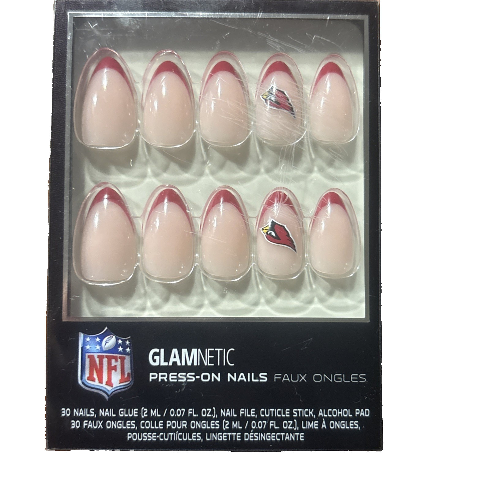 Glamnetic Press On Nails Arizona Cardinals Football Design Lot of 2 Sets New