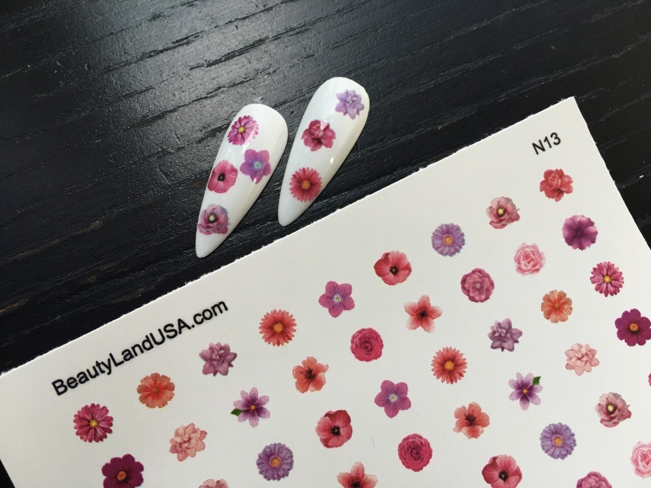 Water slide Nail Decals, Flower, Butterfly, Smiley, Heart, Floral Nails Art |