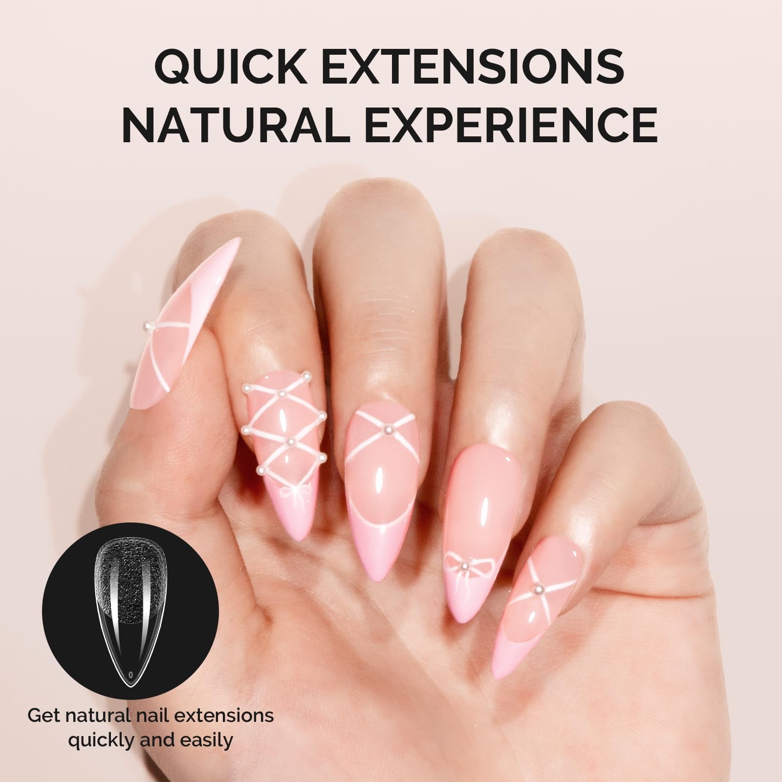 Medium Almond Stiletto X Nail Tips – 600Pcs 15 Sizes Clear Acrylic, Half Matte