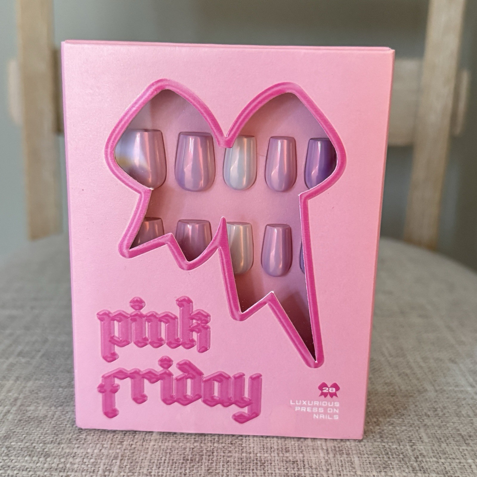 pink friday nails nicki minaj press-on Starship Chromes in Coffin – Moonlight Sm