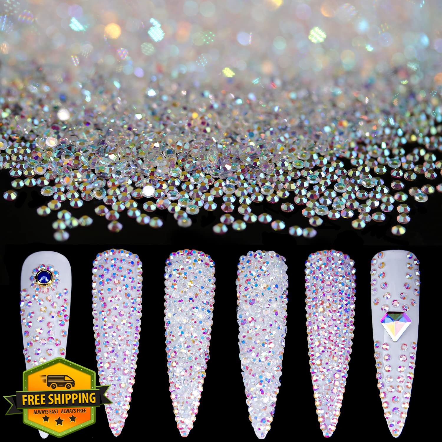 Tiny Nail Rhinestones 5000PCs 1.7mm Pixie AB Crystals