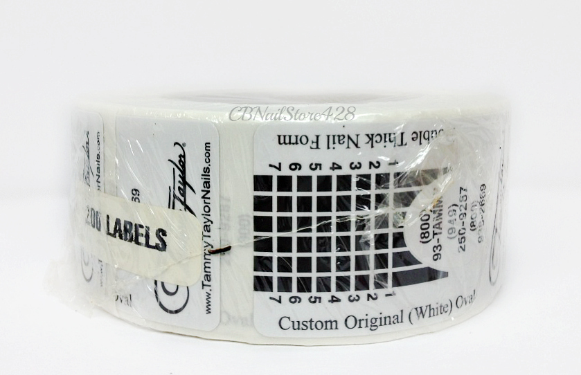 Tammy Taylor Double Thick Nail Form- Custom Original OVAL – WHITE – 200 labels