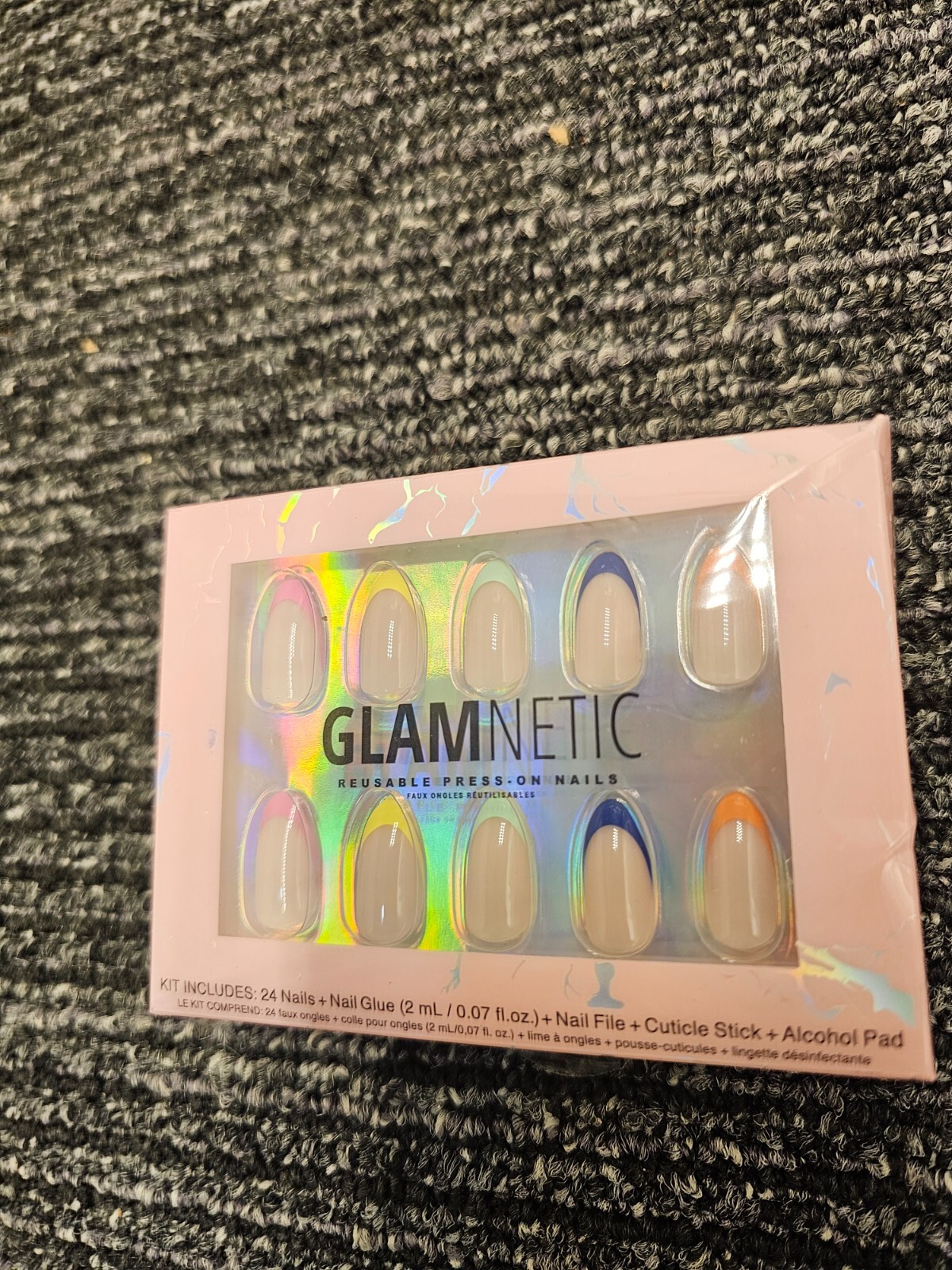 (QTY 3) Glamnetic Reusable Press On Nails SPRINKLES 24 Nails Glue File Stick