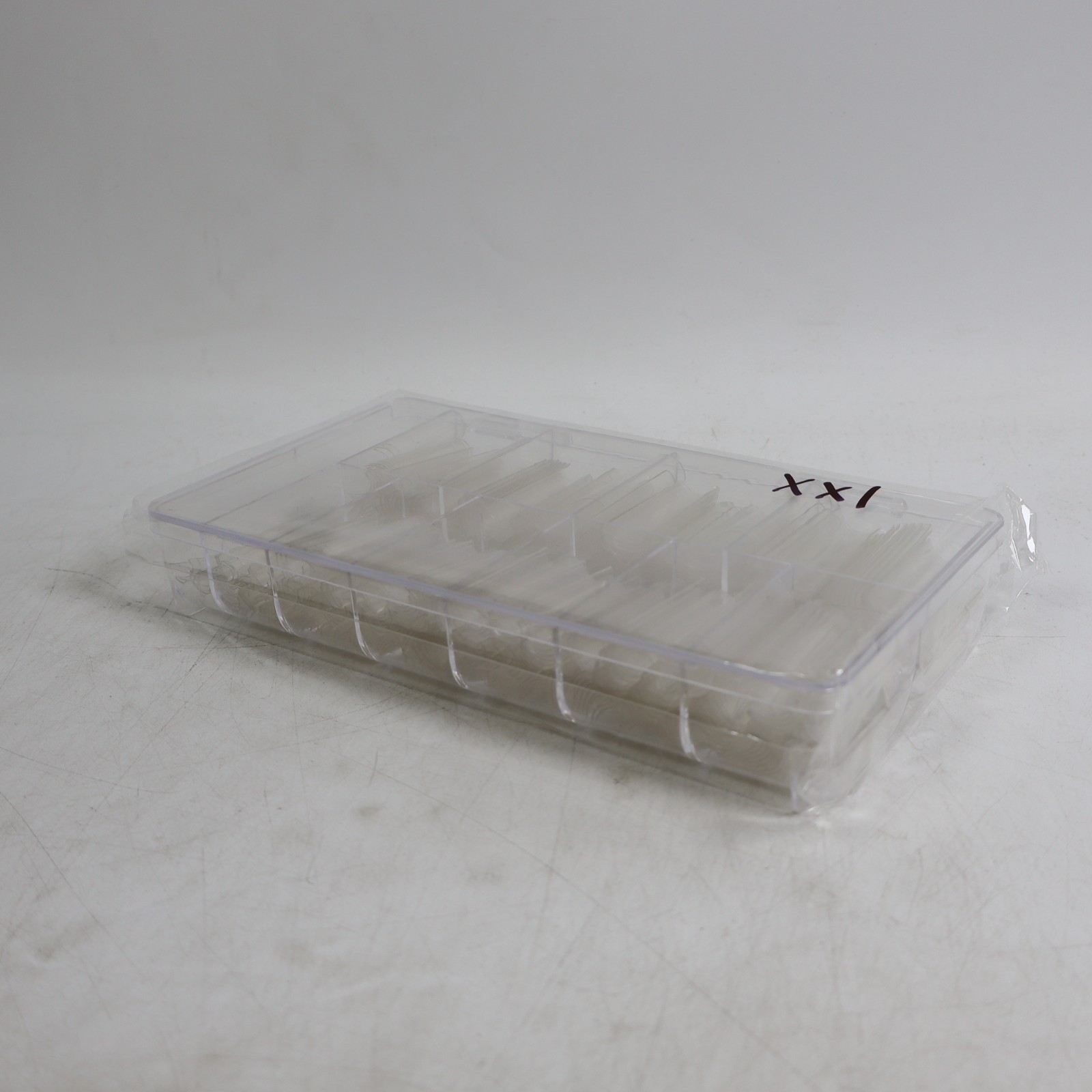 504-Piece Set of XXL Clear Square Nail Tips for Acrylic Nails 10 Sizes