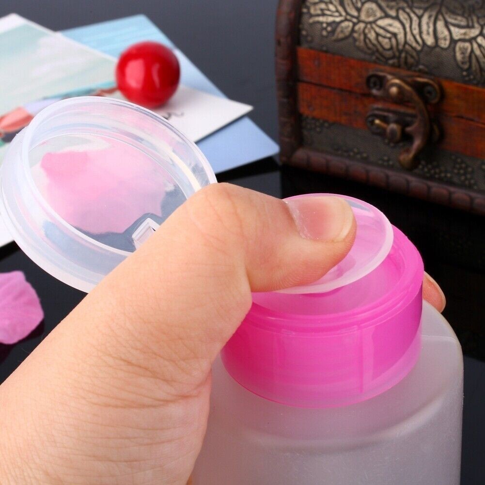 60/150ml Empty Pump Dispenser Container Clean Nail Polish Remover Liquid Bottle