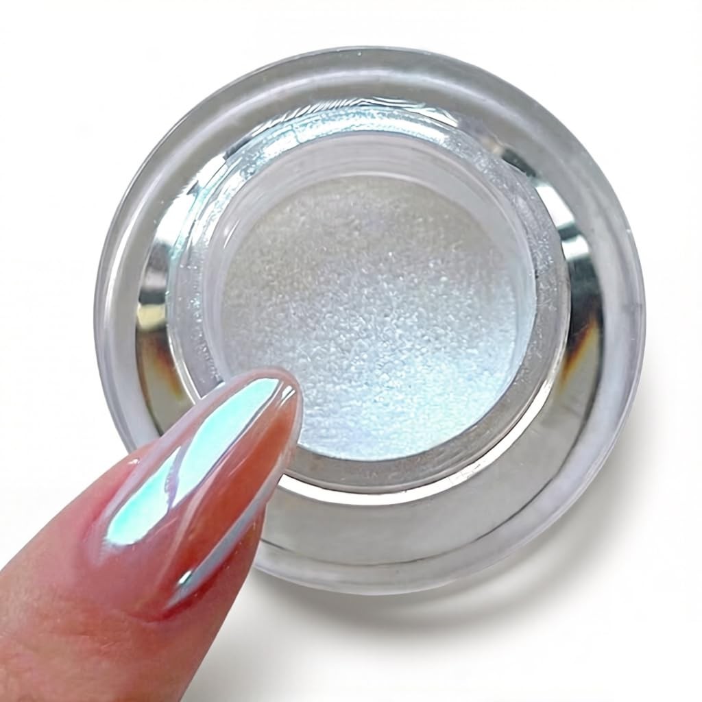 Moonlight Chrome Nail Powder, Glossy Aurora Mermaid Unicorn Chrome Powder for Na