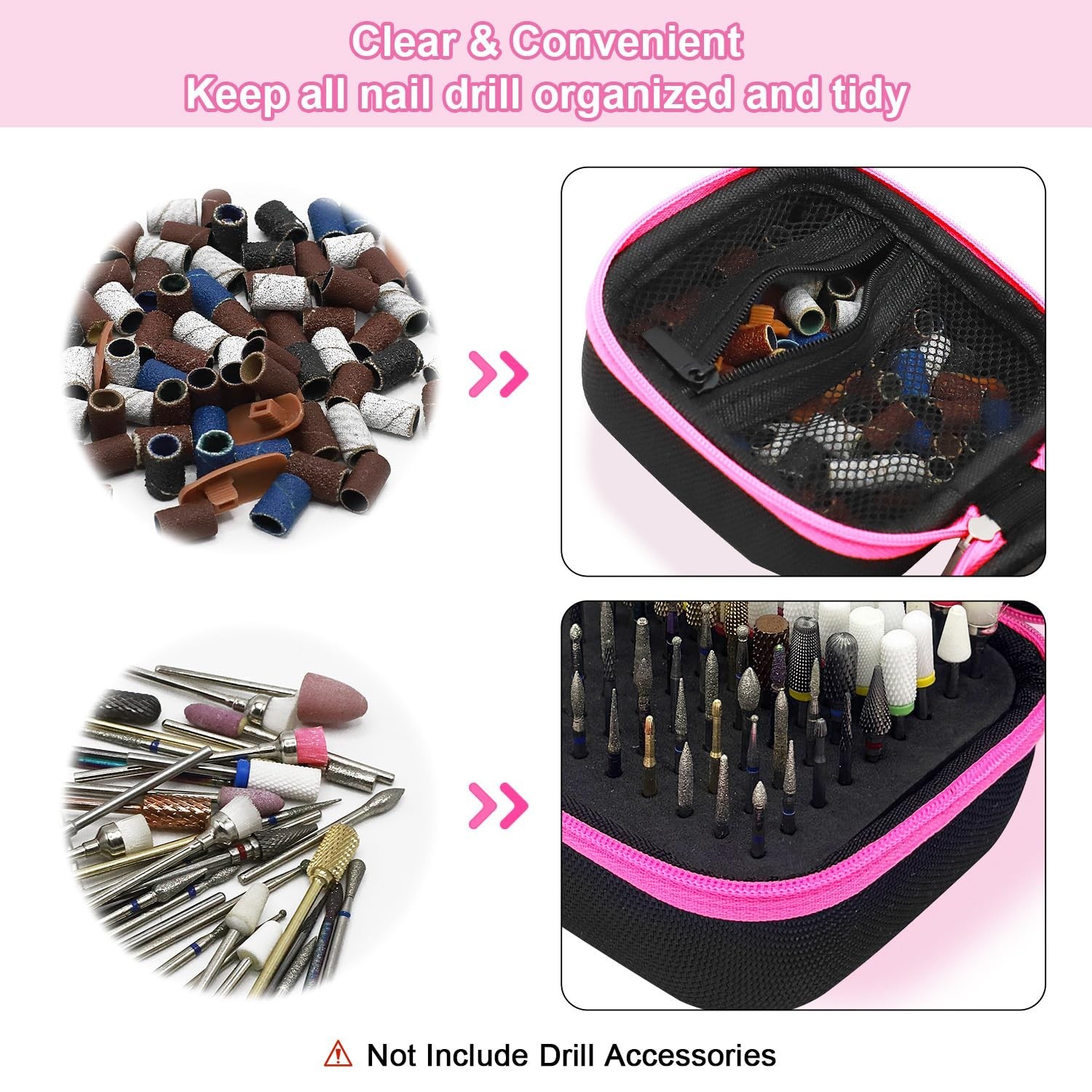 81 Holes Nail Drill Bit Holder (ONLY CASE),Dustproof Portable Organizer Stora…