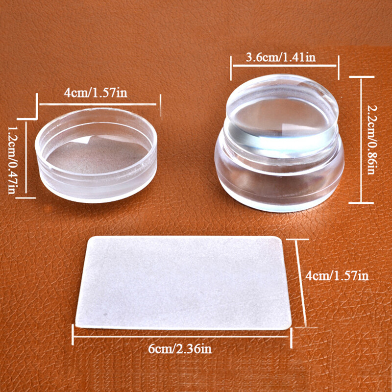 Silicone Nail Stamper French Manicure Stamping Jelly Nails Art + Scraper Stamps*
