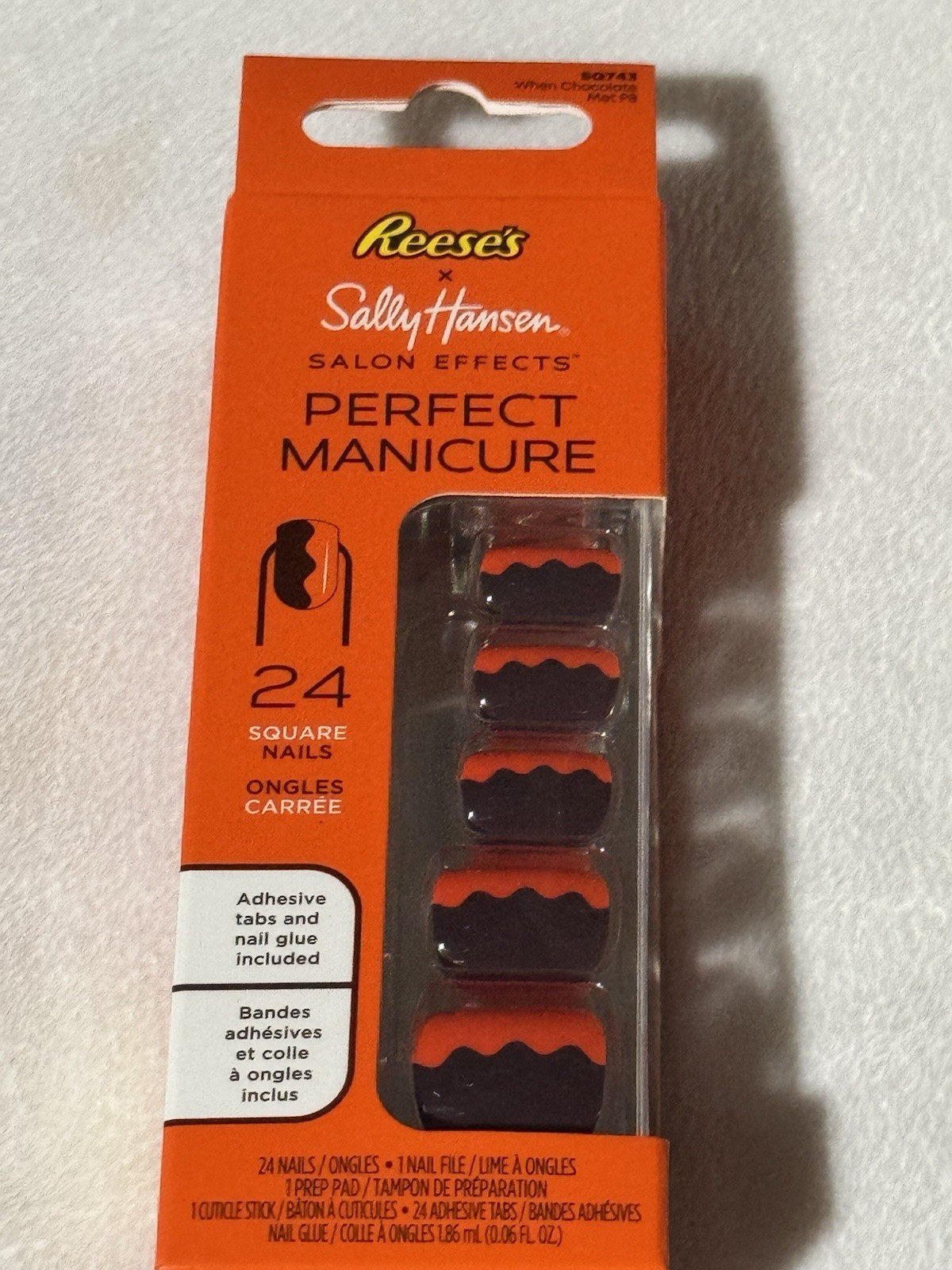 Sally Hansen X Reese’s Press On Nails Perfect Manicure Square 24ct Chocolate PB