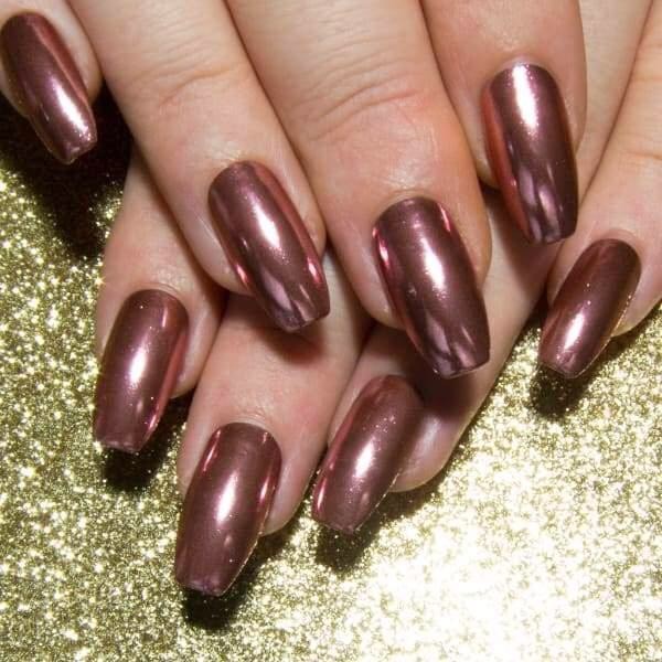 ROSE GOLD CHROME MIRROR POWDER Pigment Nail Art Champagne Shining Effect (GR)