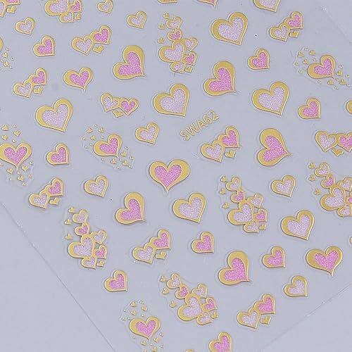 Valentine’s Day Nail Stickers Retro Valentine’s Day Gold Valentine’s Day Style2