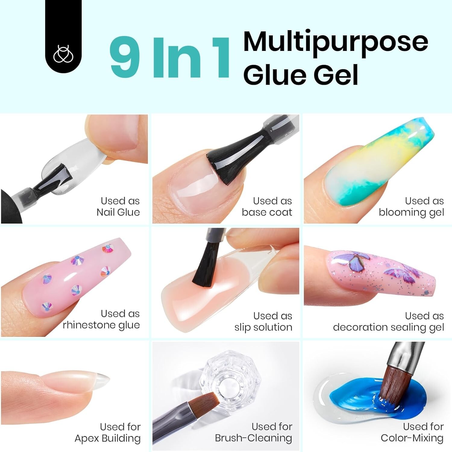 Beetles 9-in-1 Nail Glue Gel for Long-Lasting Acrylic & False Nails – 7.5ML