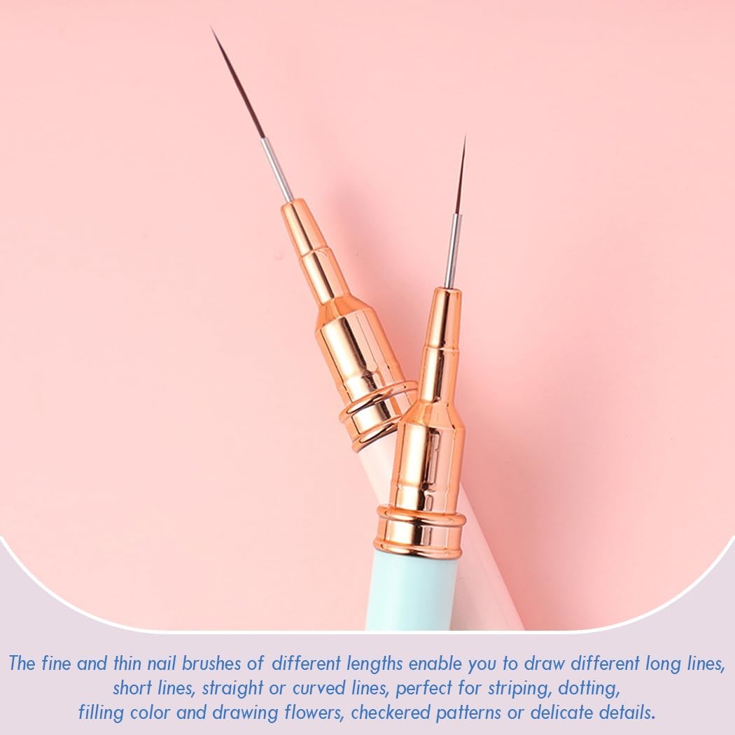 Nail Art Liner Brushes Polish Pen – Pinceles de Diseño para Uñas en Gel (5Pcs)