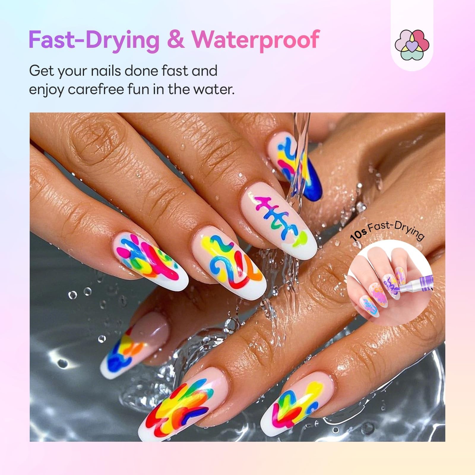 48 Colors Nail Art Pens Set – Quick-Drying 3D Acrylic Paint Markers for DIY & Sa