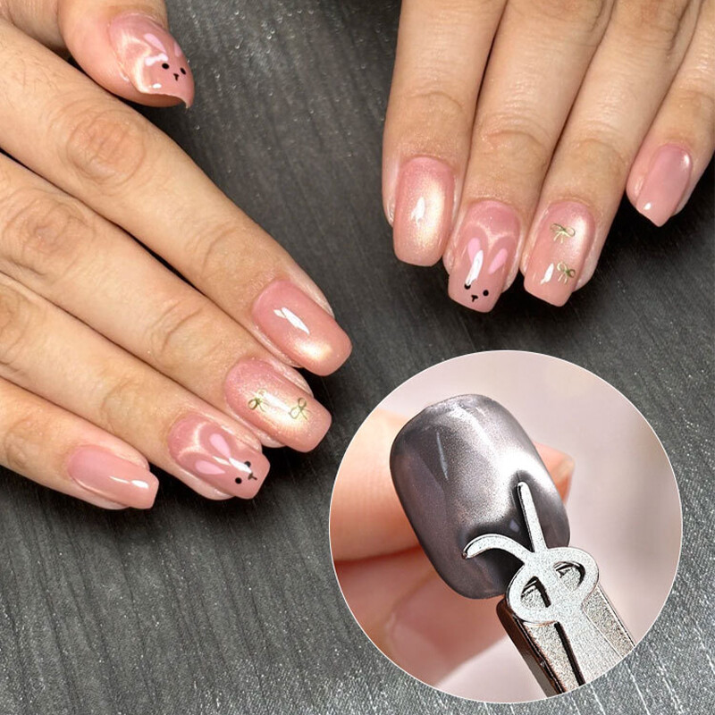 Nail Art Styling Wire Rabbit Bear Cat Eye Magnet Stick Tools For Polish Effects