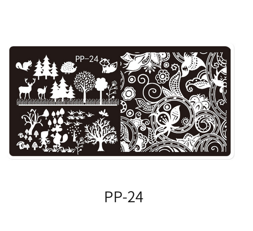 Pattern Nail Stamping Plates Flower Butterfly Snowflake Line Image Template Tool