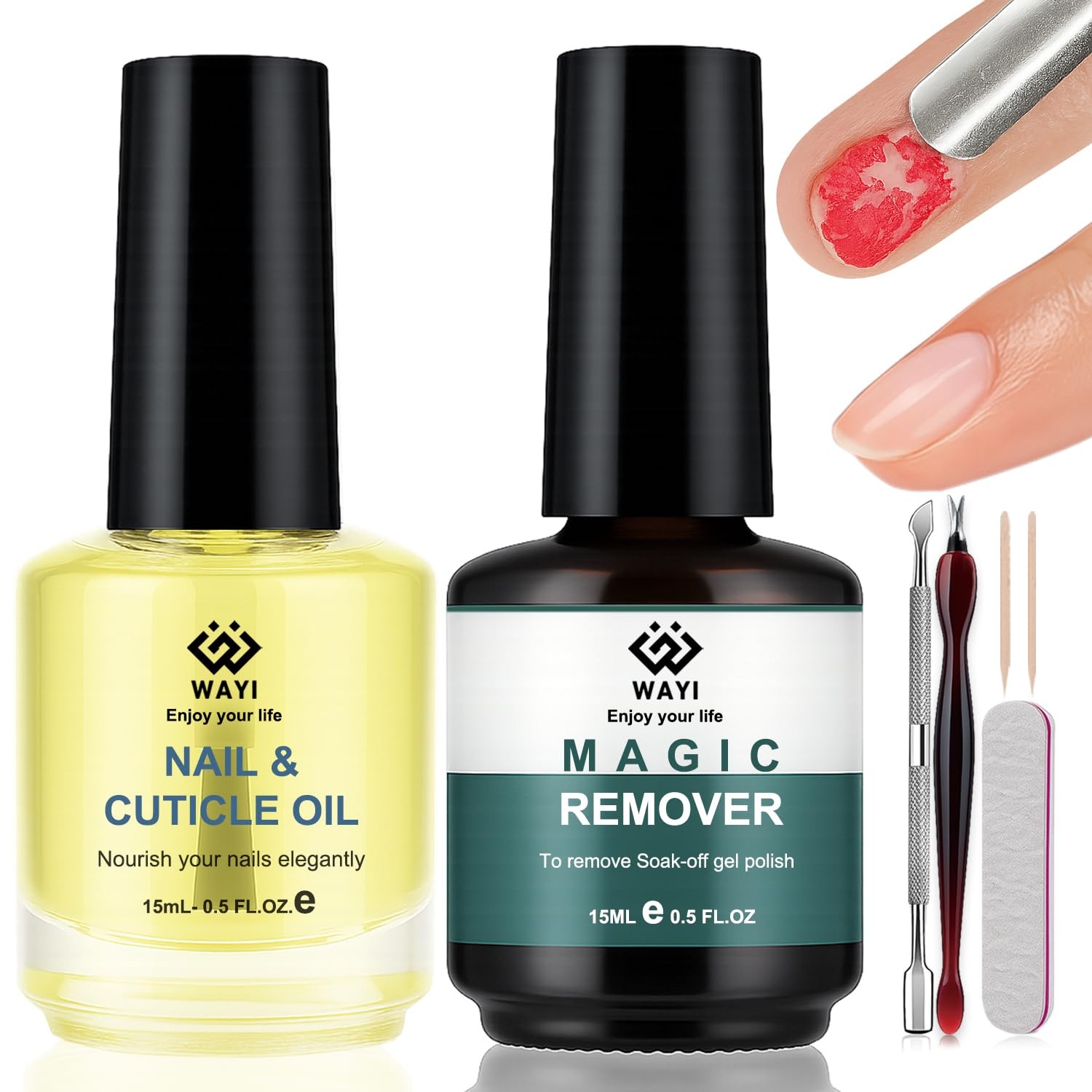 Gel 2PCS Nail Polish Remover with Tool Kit, GEL NAIL REMOVER
