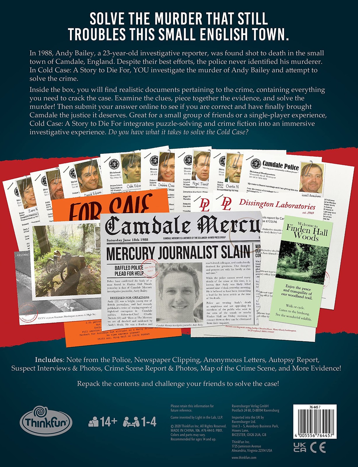 ThinkFun Cold Case: A Story to Die for – Interactive Compact, Multi-color