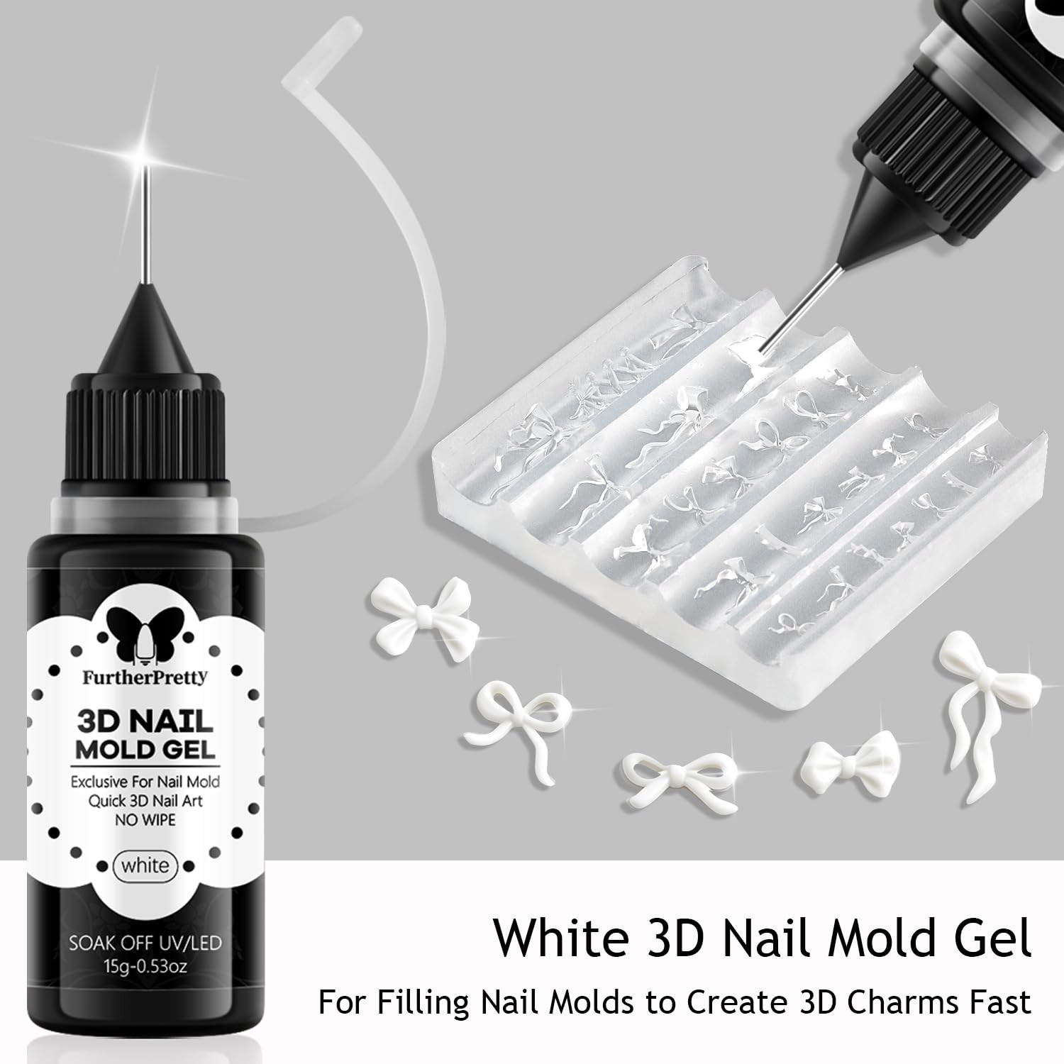 3D Nail Mold Gel, 15G Soft Molding Nail Gel for Sculpting Carving Silicone Mold