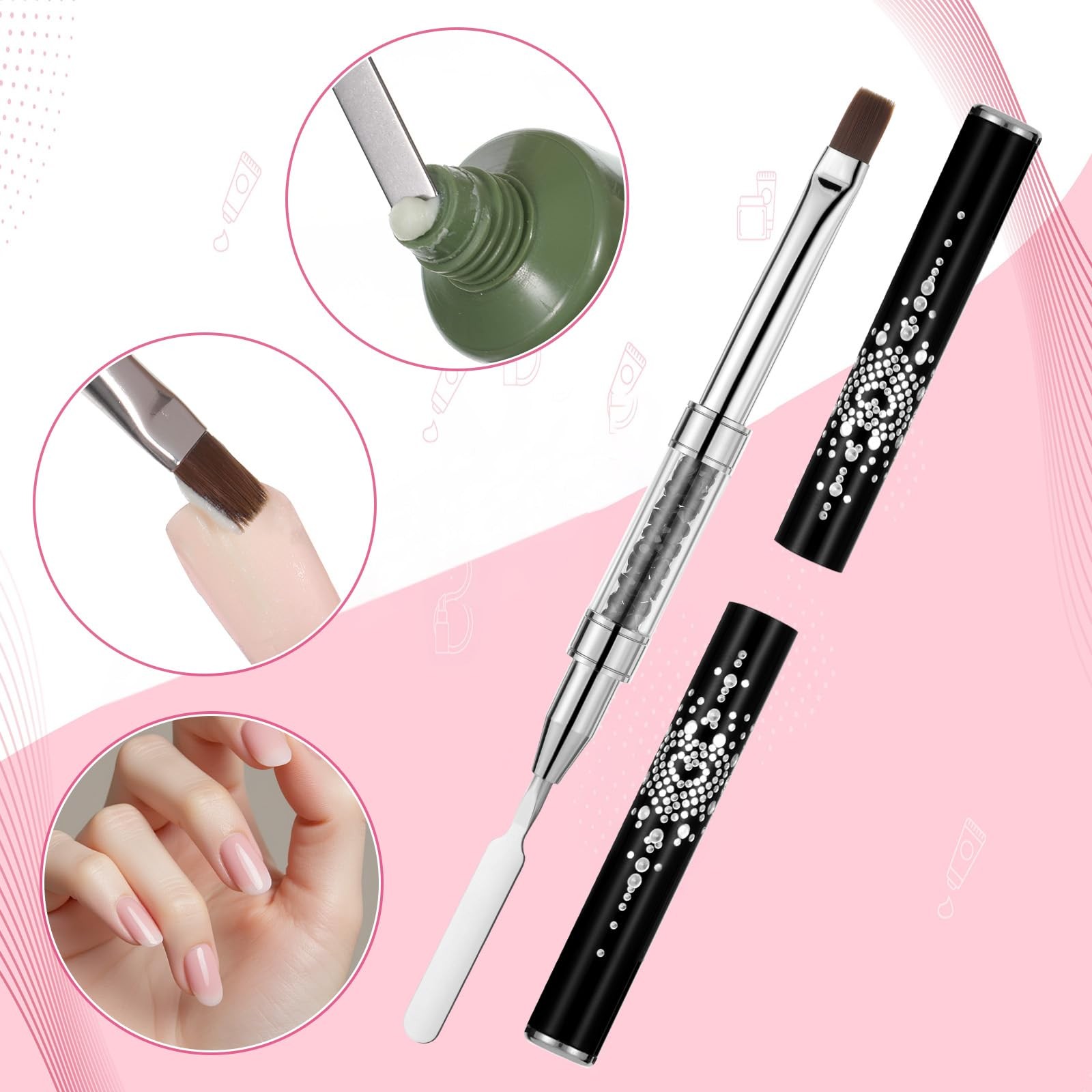 2 PCS Hard Brush, Double Ended French Tip Brush, Professional Nail Brushes fo…