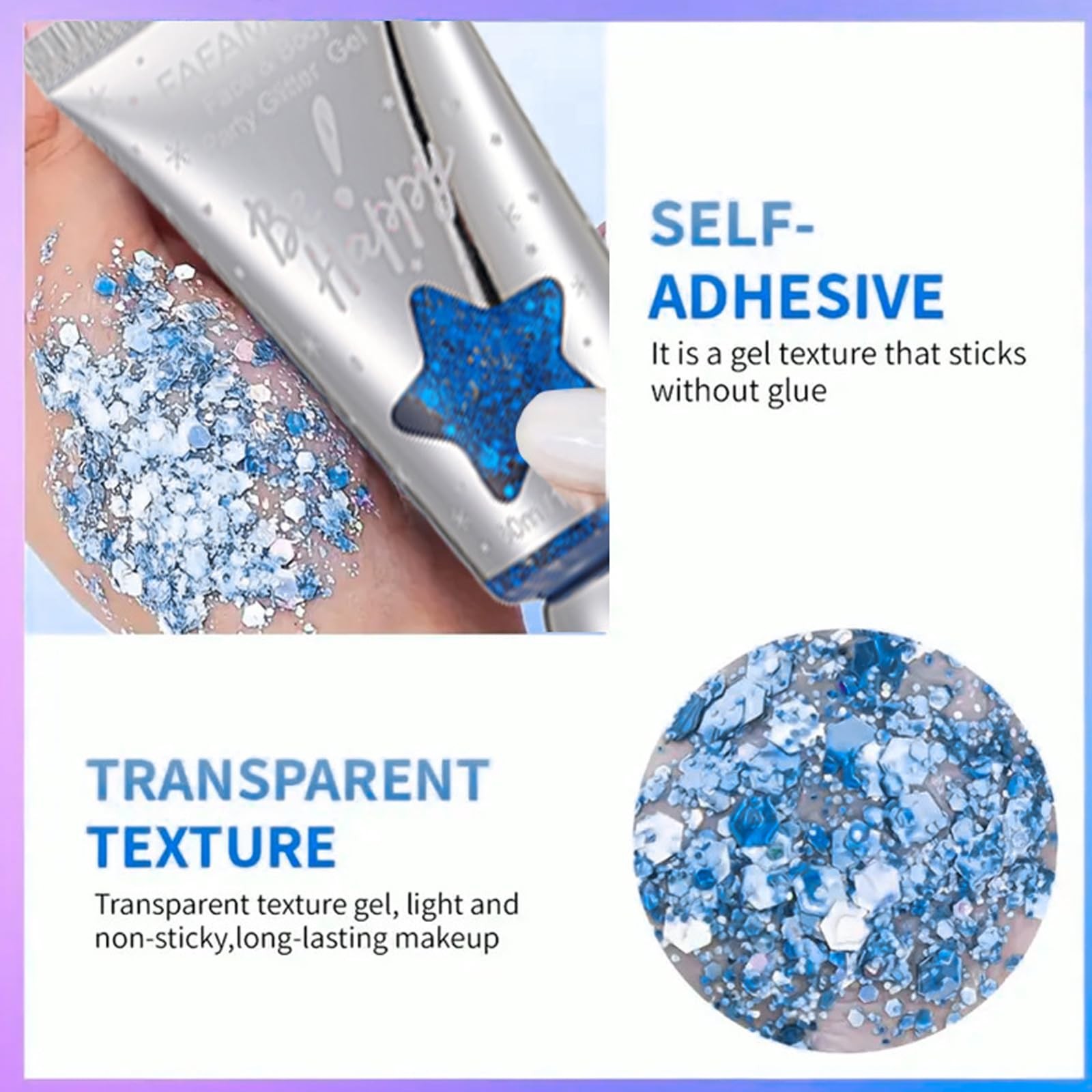 6Pcs Holographic Body Glitter Gel Set, Mermaid Sequins Liquid Holographic Gli…