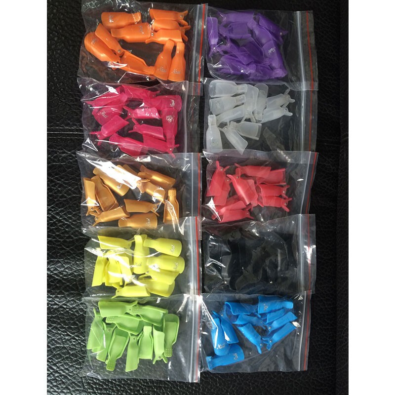 10Pcs Silicone UV Gel Polish Remover Wraps Soak Off Cap Clip Nail Art Tool US✔