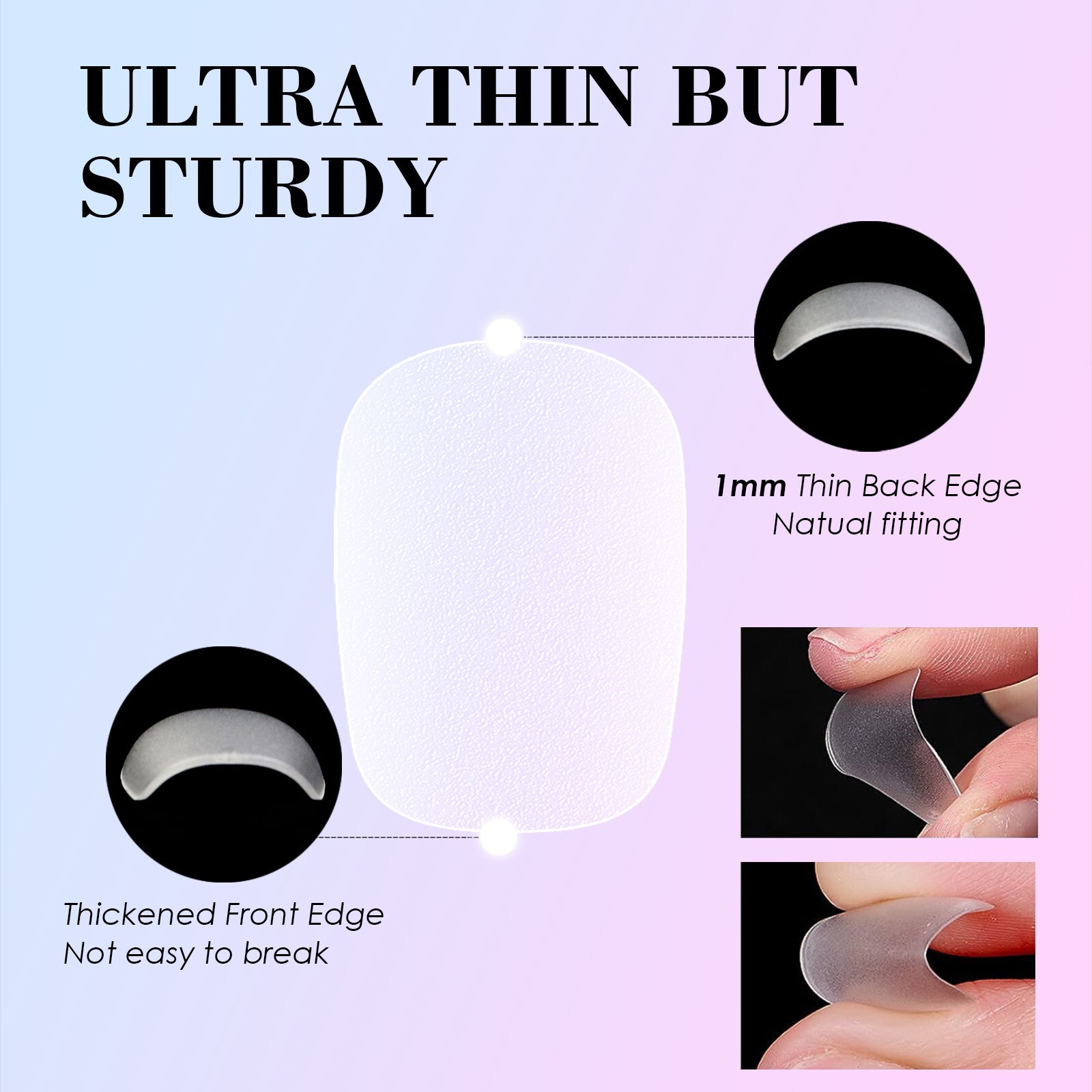 Soft Gel Seamless Frosted Nail Tips 15 Sizes Short Coffin Almond Gel False Nail