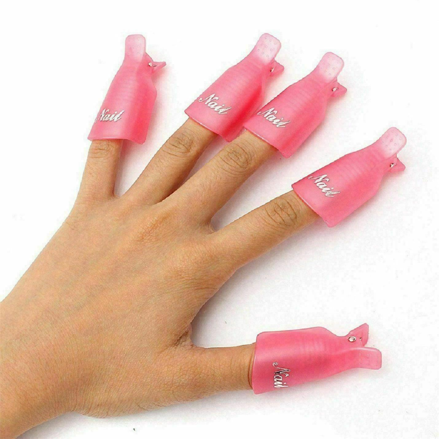5Pcs/10Pcs UV Gel Polish Remover Wraps Silicone Soak Off Cap Clip Nail Art Tools