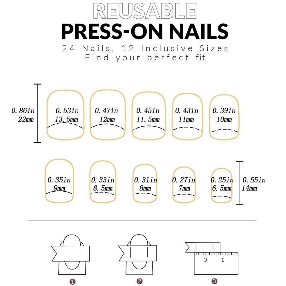 24pcs Glossy Pink Press-On Nails – Medium Square Full Cover Fake Nails