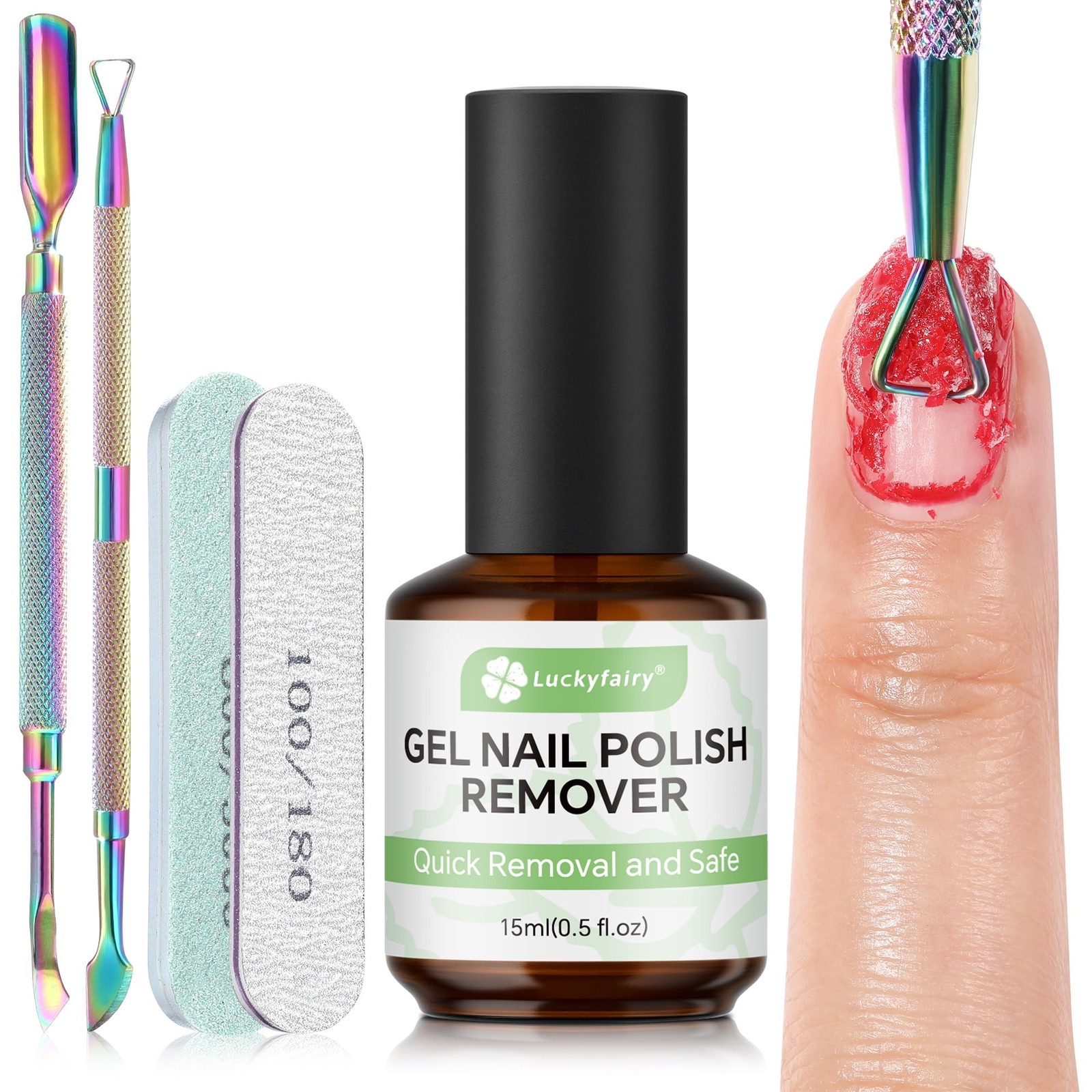 Gel Nail Polish Remover: 5Pcs Remover Kit for 1 Fl Oz (Pack of 1)