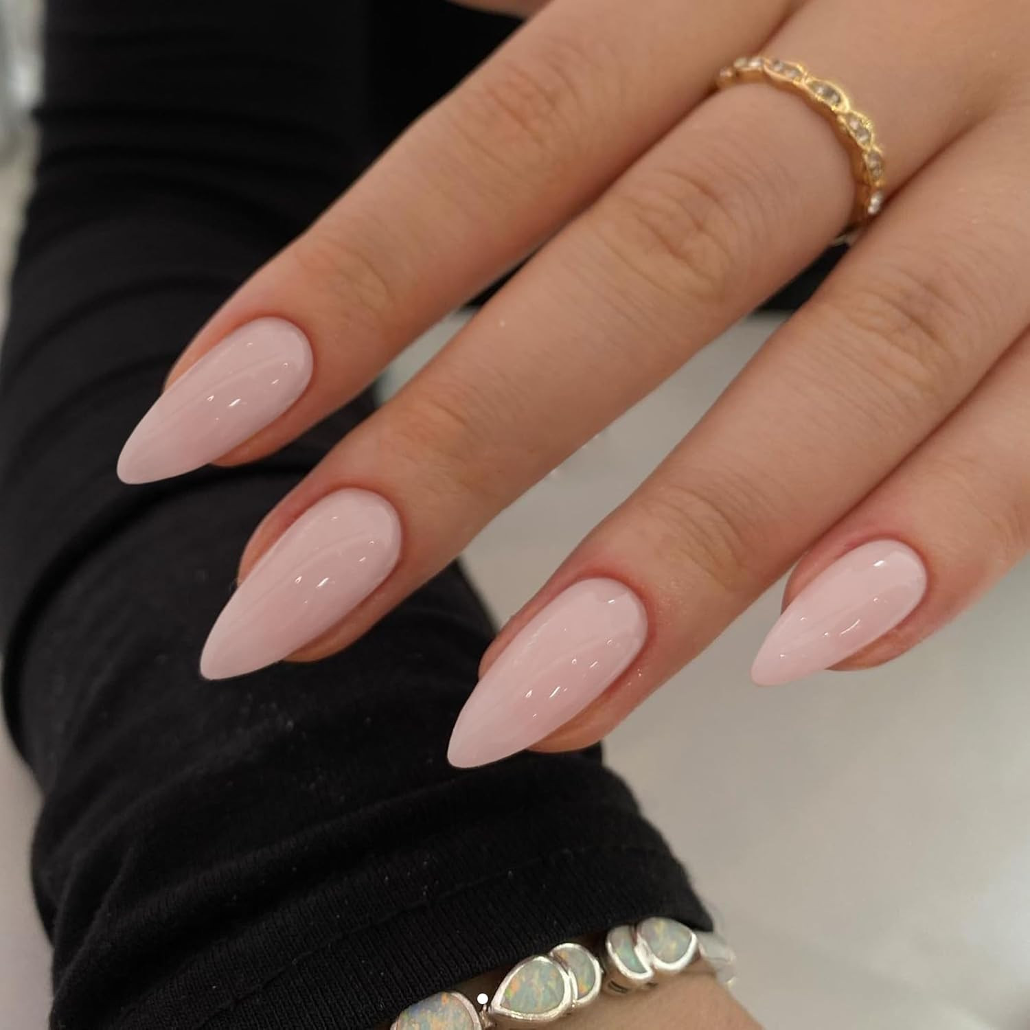 Dusty Pink Press on Nails Medium Almond, Gel Fake Nails Press On, Glue on Nails