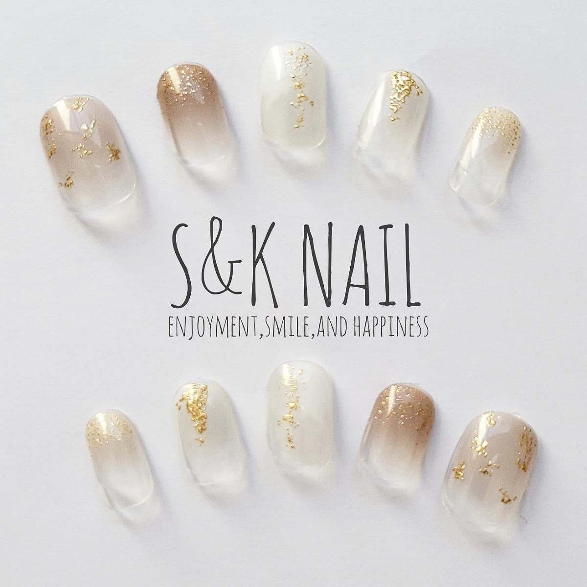 Nail Stickers Vanilla & Cookie Gel-Style No-Harden 20pcs Japan