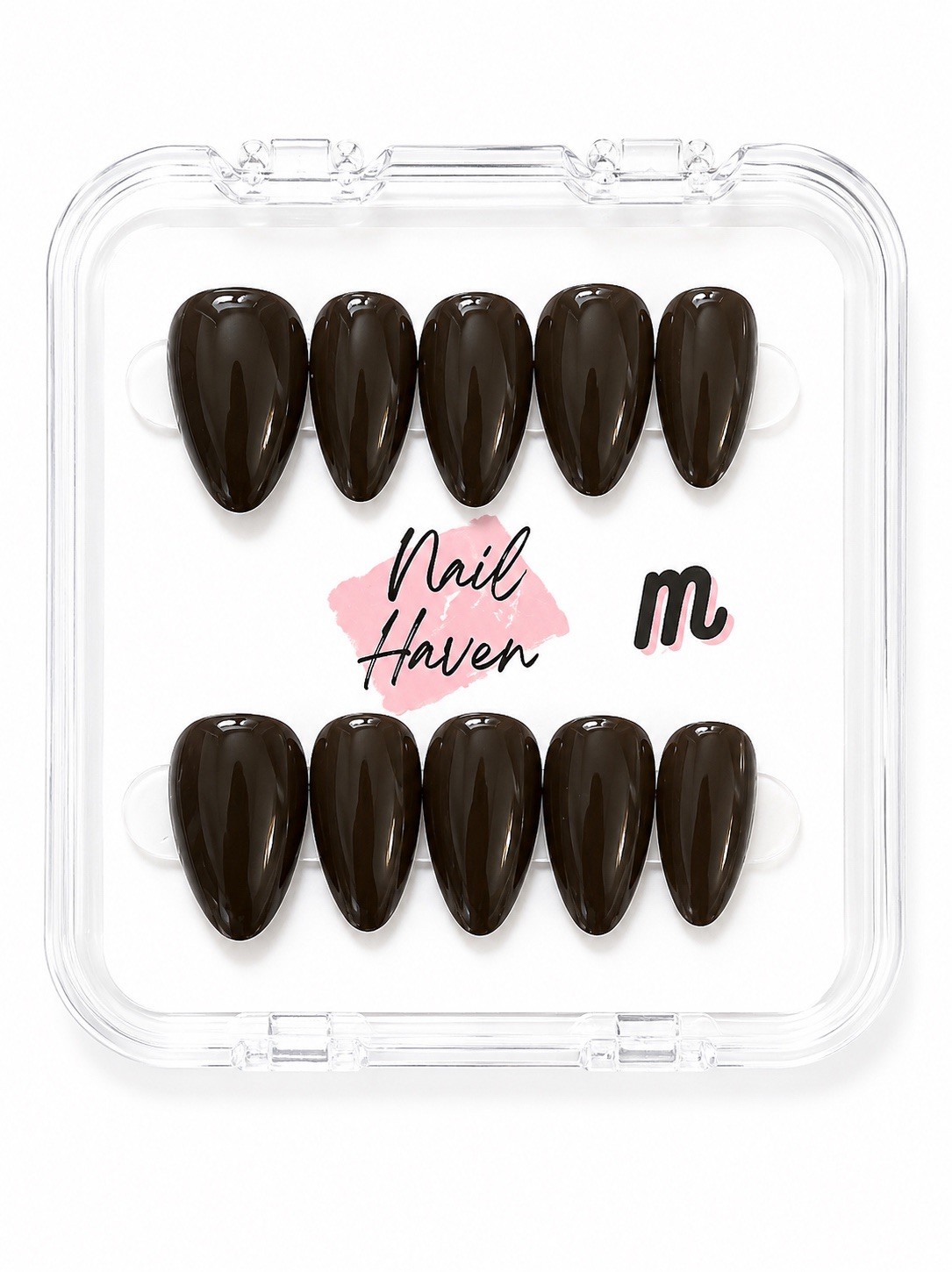 Nail Haven Press-On Nails Medium Almond Pre-Designed Mixed Designs Lot of 6