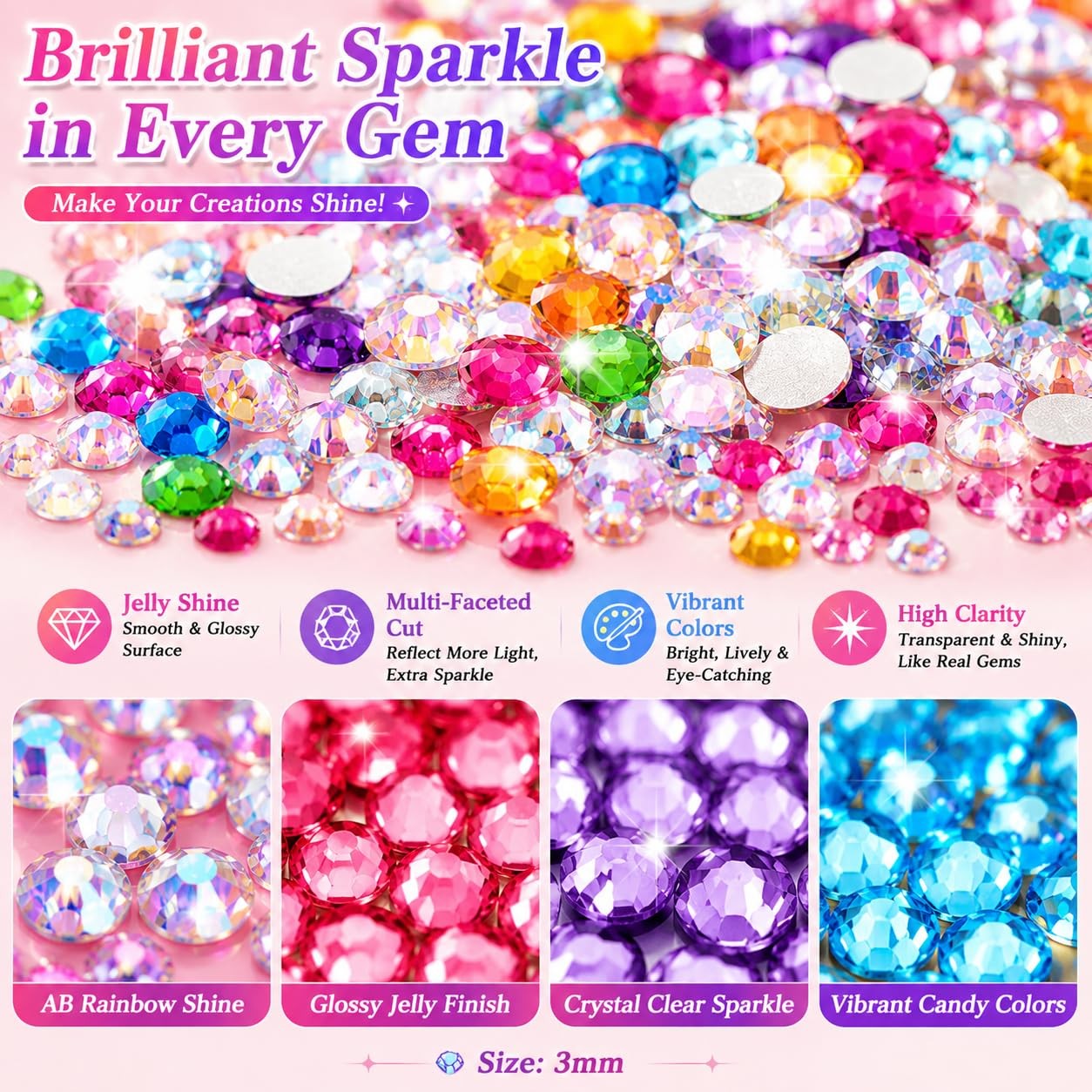 40000Pcs 40 Colors Jelly Resin Kit, Bedazzling Kit, Bedazzler Kit with Rhines…