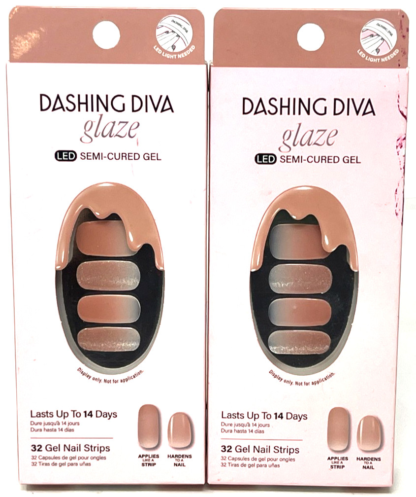 (2) Dashing Diva Glaze LED Semi-Cured Gel Sealed GAM172 – Velvet Blush