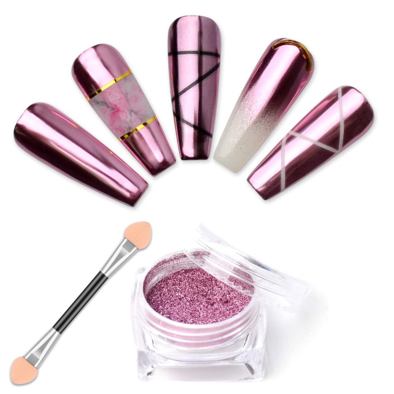 ROSE GOLD Nail Mirror Powder 100% Real A+ Grade Chrome Effect Pigment (w)