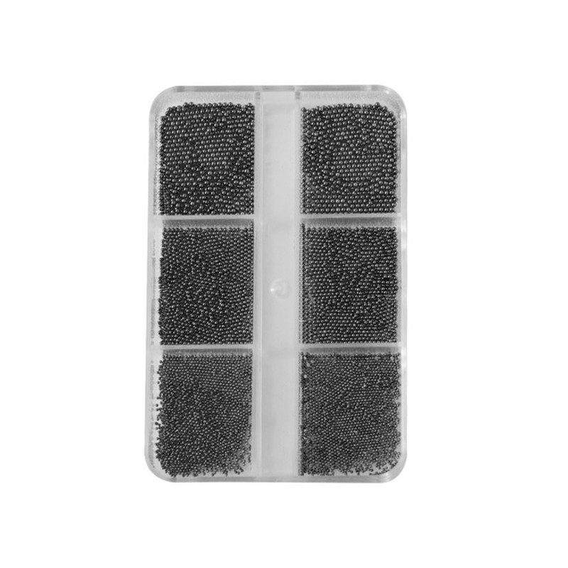 6 Grids/Box Professional Nail Art Mini Metal Mini Caviar Nail Bead 3D Decoration