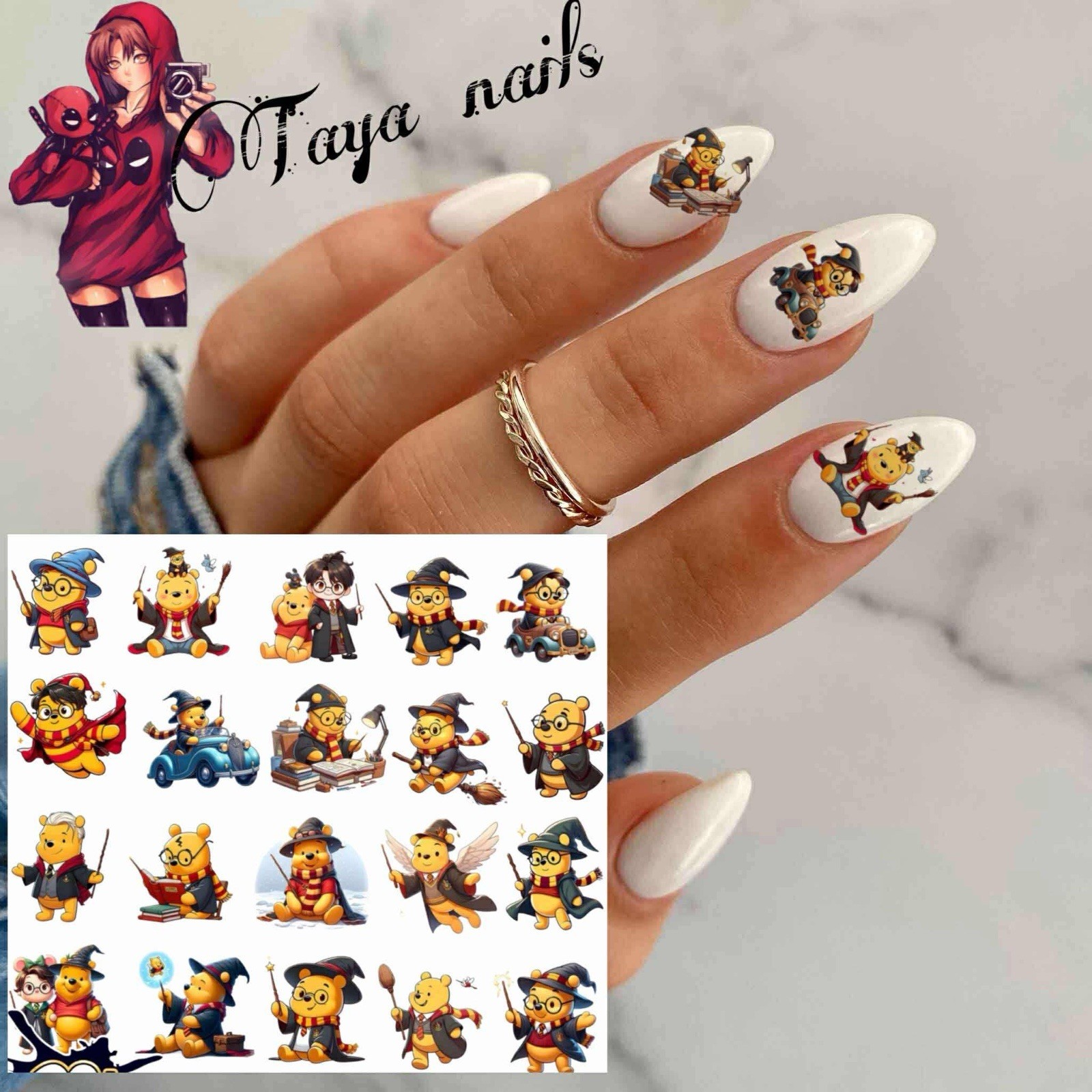 Harry Potter Pooh Waterslide Nail Decals Set Of 50 Bonus Instructions