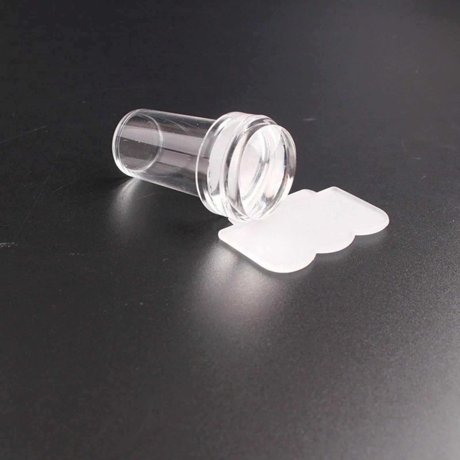French Nail Art Stamper Silicone Jelly Tool with Scraper for DIY Manicure