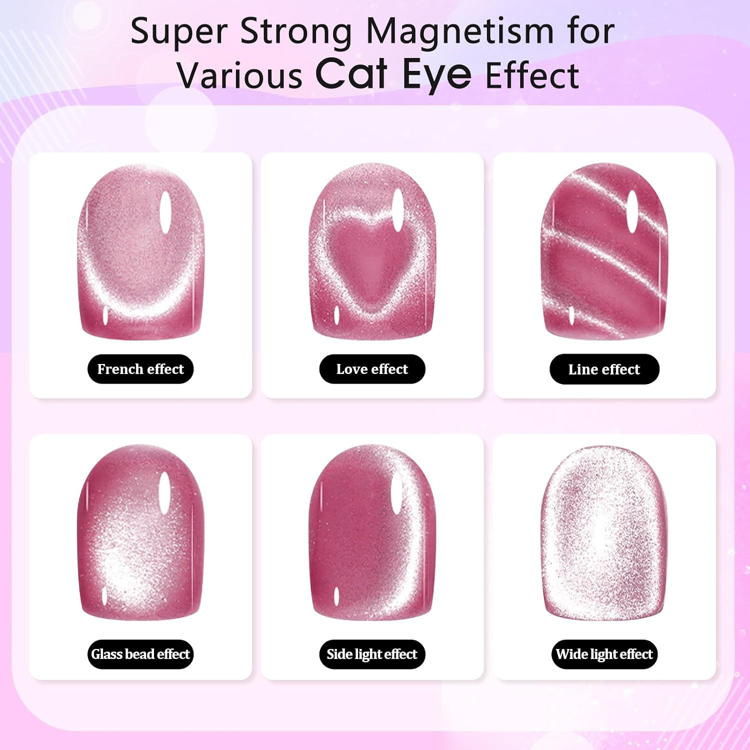 3 in 1 Cat Eye Magnet for Nails, Upgraded Nail Magnet Pen with Strong Magnet for