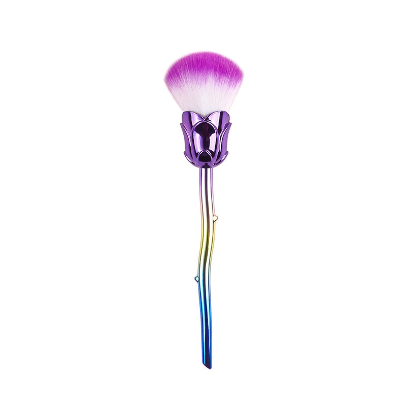 Plastic Handle Nail Dust Clean Cleaning Brush Rose Makeup Brush Manicure Tool