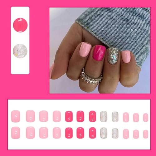 Square Spring Fake Nails – Press on Square Nails – A01 Style