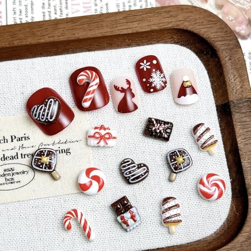 40Pcs 3D Christmas Nail Art Charms Mixed Christmas Resin Nail Charms Style 2