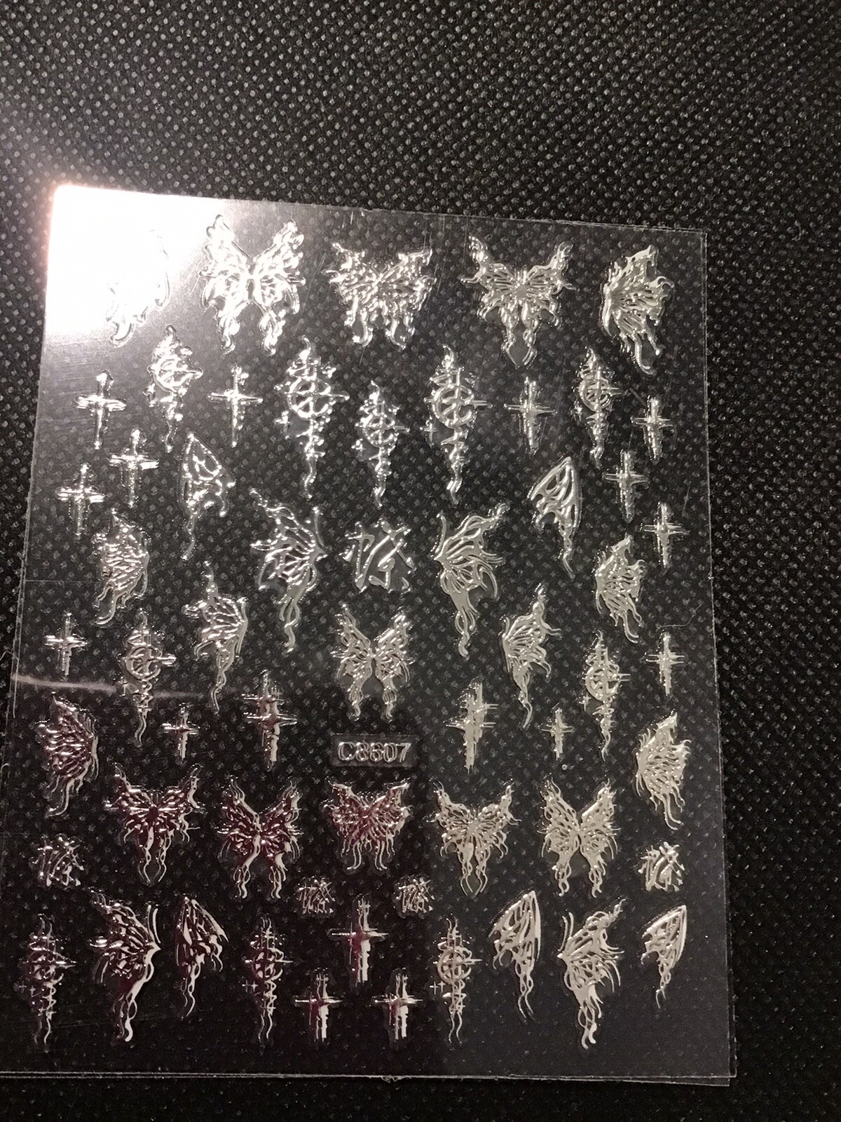 3D Nail Art Stickers – 4Pcs Black, white, Gold And Silver