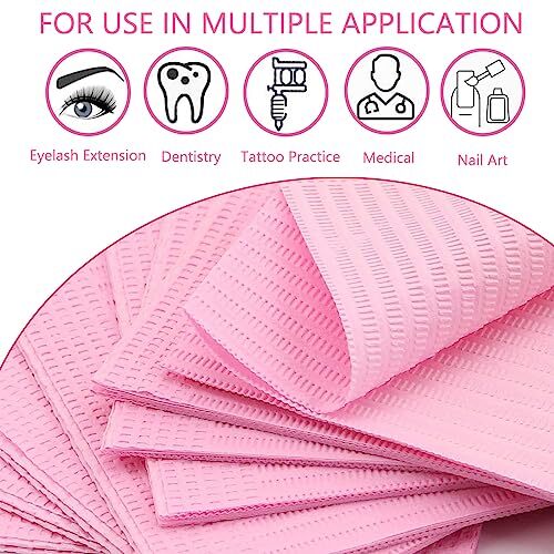 Nail Art Table Mats Disposable Nail Paper Towels,50PCS Waterproof 3 Ply Pink