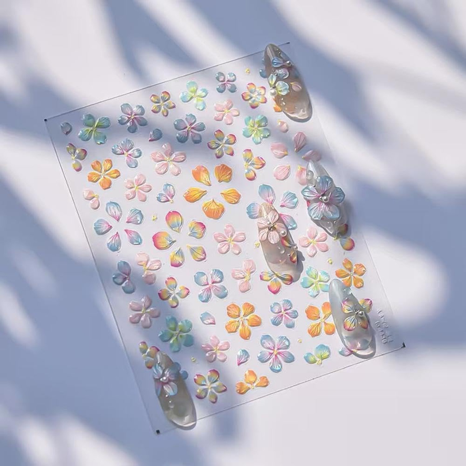 Flower Nail Stickers for Nail Art Colorful Spring Summer Floral Nail Decals 5…